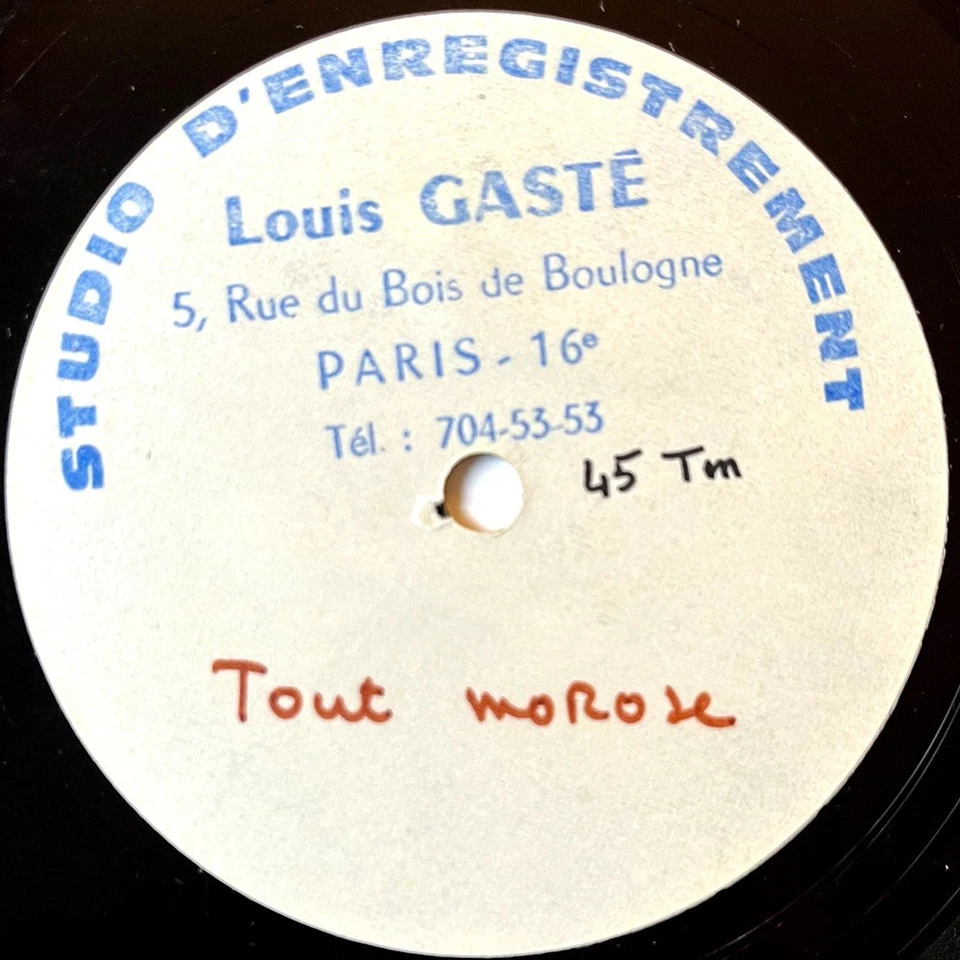 Jeanne Moreau 7" Acetate 1966 J'Avais Un Ami - Tout Morose - Image 2 of 4