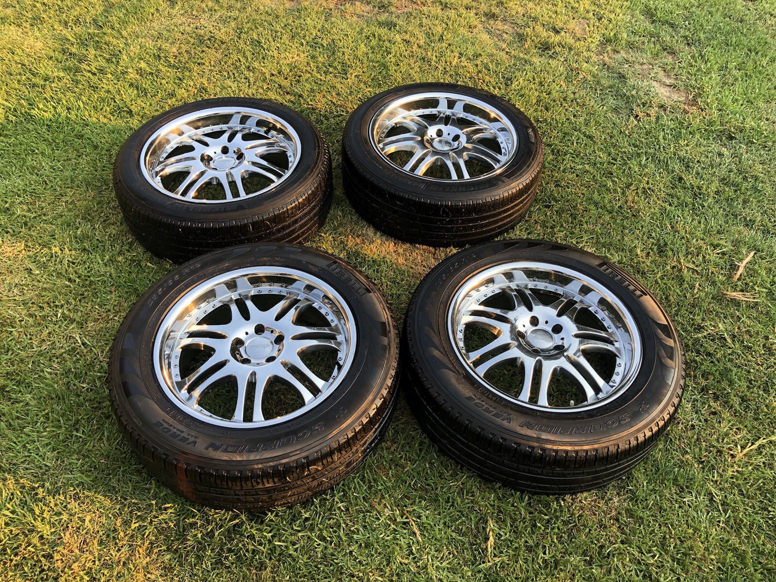 Armano Rims and Tires 19” x8” Pair & 20” x 8.5” Pair Set of 4 Wheels 5 x 4.75”