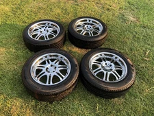 Armano Rims and Tires 19” x8” Pair & 20” x 8.5” Pair Set of 4 Wheels 5 x 4.75”