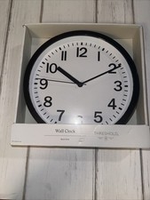 Threshold Indoor 8.78" Black Analog Round Modern Wall Clock Brand New