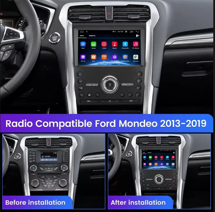  car radio android carplay wifi bt gps ford fusion mondeo 2013-2019 
