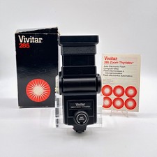 Vivitar Zoom Thyristor 285 Auto Electric Flash. With Original Box Manual Tested