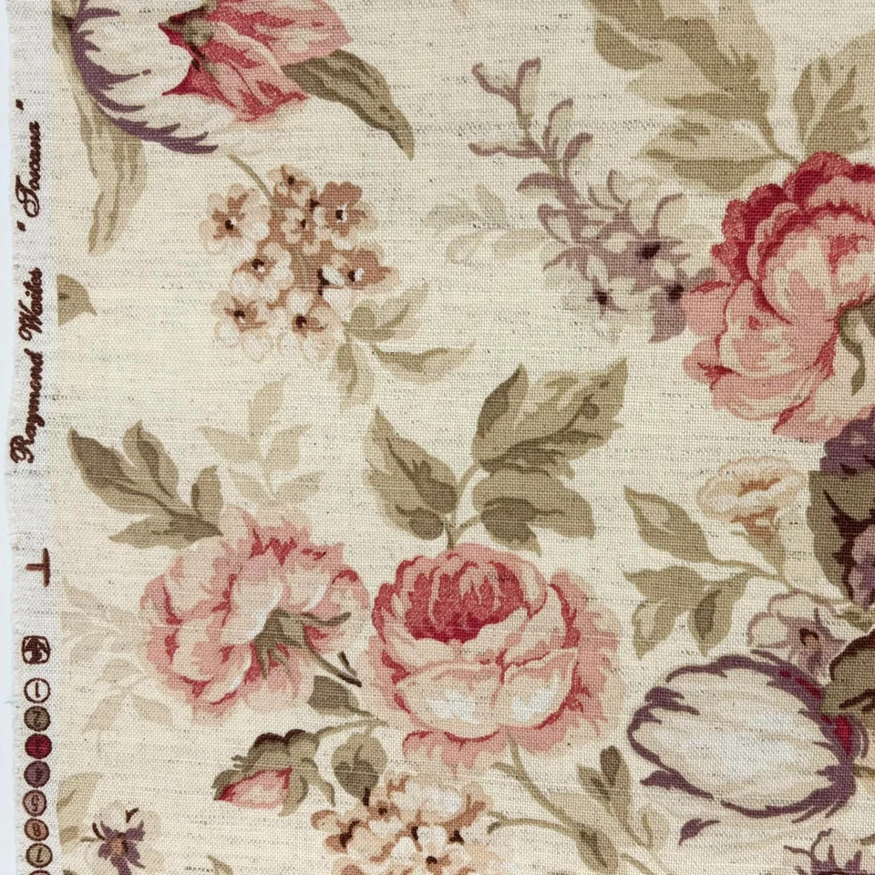 Vintage Mill Creek Raymond Waites TOSCANA Floral PEARL Drapery Sewing Fabric - Image 2 of 4