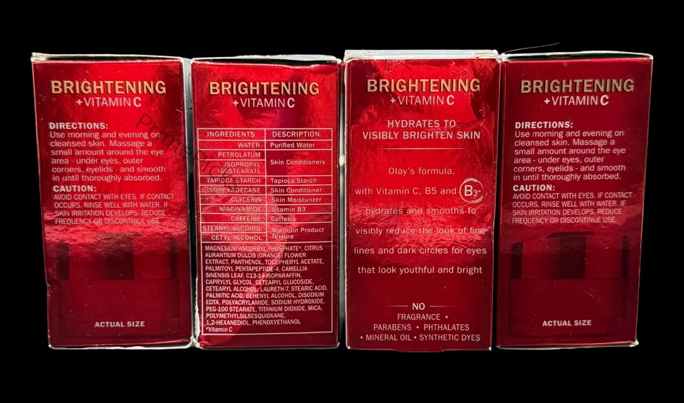 🌞 Lot of 4 Olay Regenerist Brightening + Vitamin C Eye Cream 0.5oz Each 💛 - Image 2 of 3