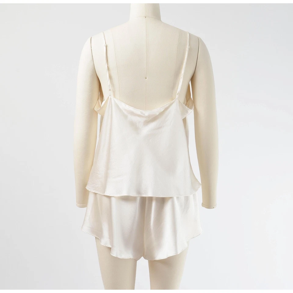 Conjunto de 3 lencería vintage Victoria's Secret camisón de seda M L Foto 2 de 4