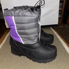 Itasca Kid's Snow Drift Boots Black/Purple Size 4 New With Tags Shoes