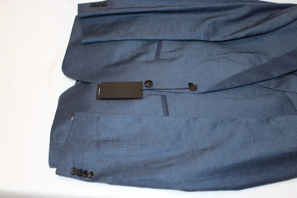Traje ajustado BOSS Hugo Boss para hombre azul lino mezcla algodón talla 40R nuevo con etiquetas $1295 Foto 4 de 4