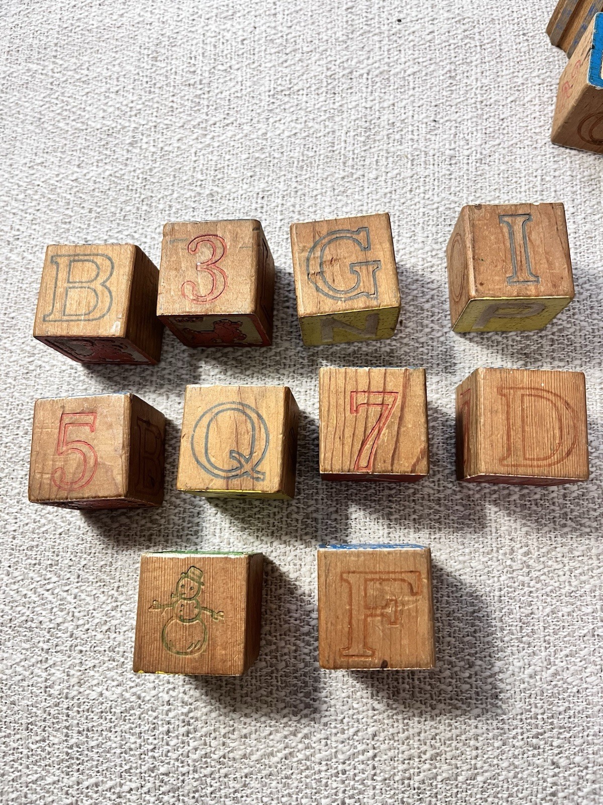 Vintage Disney Wooden Character Blocks Lot (10) —Mickey, Goofy, Daisy, Lady, Etc