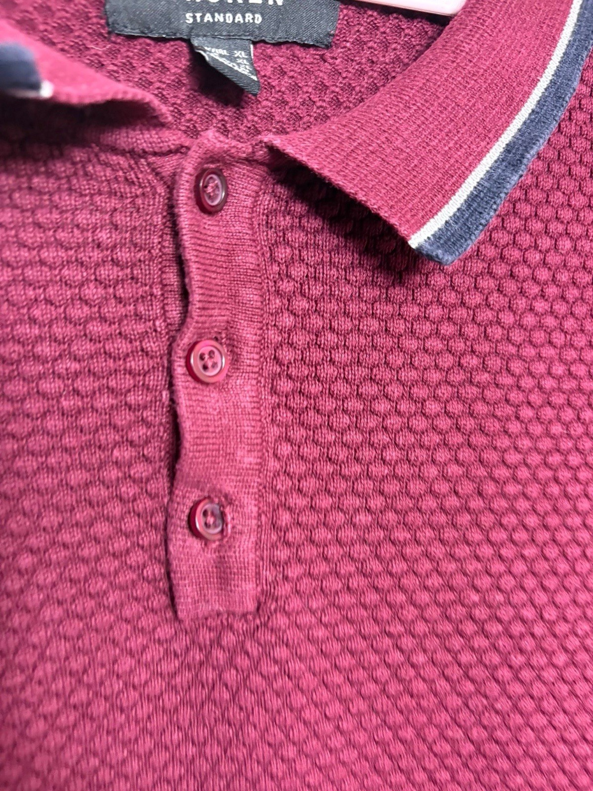 Broken Standard Men’s Polo Shirt – Burgundy, Size XL image 3