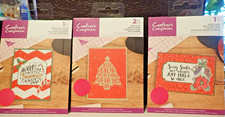 Crafter's Companion Quirky Holiday Sentiment Acrylic Stamps - 3 stamp bundle