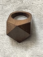 Vintage Carved Wood Ring Size 6