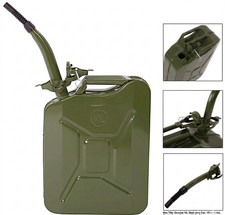 10L Jerry Can Metal GREEN Steel Portable Fuel  Diesel Petrol Container NO Spout