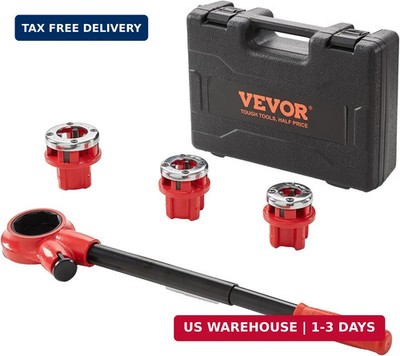 VEVOR Ratchet Pipe Threader Kit with 3 Dies, 1/2'' NPT, 3/4'' NPT, 1'' NPT Ratcheti