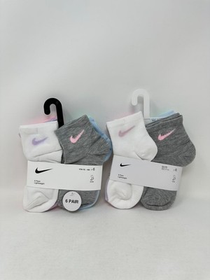 Nike Little Girls' Lightweight 12-Pairs Ankle Socks (4100) Size: 4-5, E2(B928T)