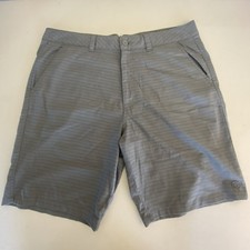 Hang Ten Men  s 38 Grey Striped Hybrid Board Shorts A California Classic Casual
