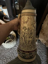 9- VINTAGE GERMAN ORIGINAL BEER STEINS 