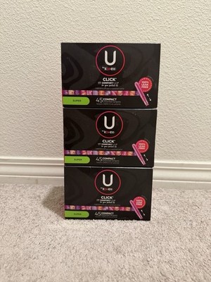 NIB U by Kotex Click Compact Tampons, Super, Unscented, 135 ct (3x45) $33 MSRP