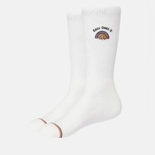 KATIN MEN’S CREW KILROY RAINBOW white SOCKS br Size 8-12 br New