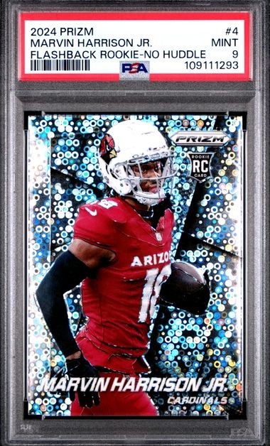 2024 Panini  Prizm Flashback Rookie Marvin Harrison Jr. No Huddle PSA 9  MINT