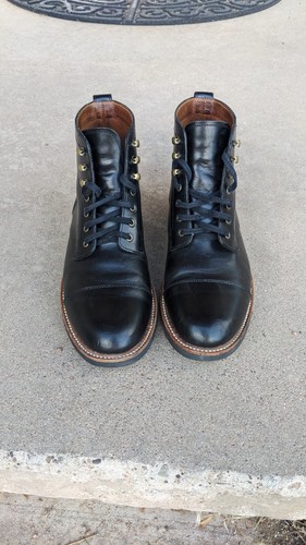 J.Crew Kenton Cap-Toe Leather Heritage Boot Men's size 8.5D Black