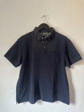 Barbour Polo Shirt Mens Large Blue Short Sleeve Pocket Casual Classic Fit