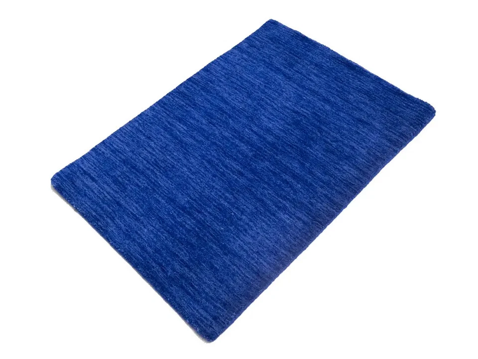 Royal Blue Solid Design Hand-Loomed 2x3 Gabbeh Wool Rug Oriental Carpet - Image 3 of 4