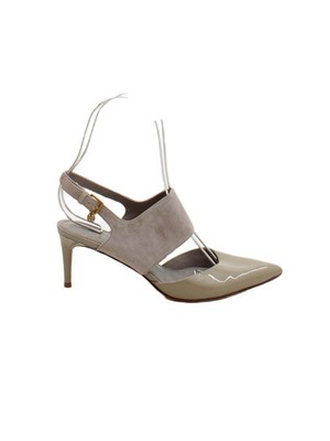 Tory Burch Damen Heels UK 5 hellbraun Leder mit Wildleder Court