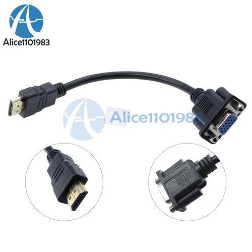 1080P HDMI Male To VGA D-SUB pins Female Video AV Adapter Cable For HDTV PC - Picture 4 of 11