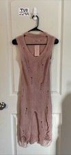 Hot & Delicious Pink Distressed Sleeveless Sweater Dress women’s size S/M