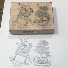 Stampa Rosa On Dasher On Dancer Stamp 449J House Mouse Christmas 2000 Reindeer