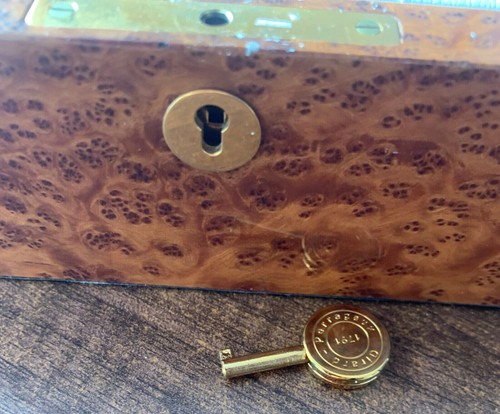 GENUINE VERY RARE BROWN BURLWOOD GIRARD PERREGAUX WATCH BOX W/ 3 CUSHIONS MP306 - Picture 5 of 18