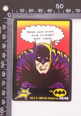 VINTAGE DANDY BUBBLE GUM 1989 DC COMICS BATMAN BAT SIGNAL STICKER SWAP ...