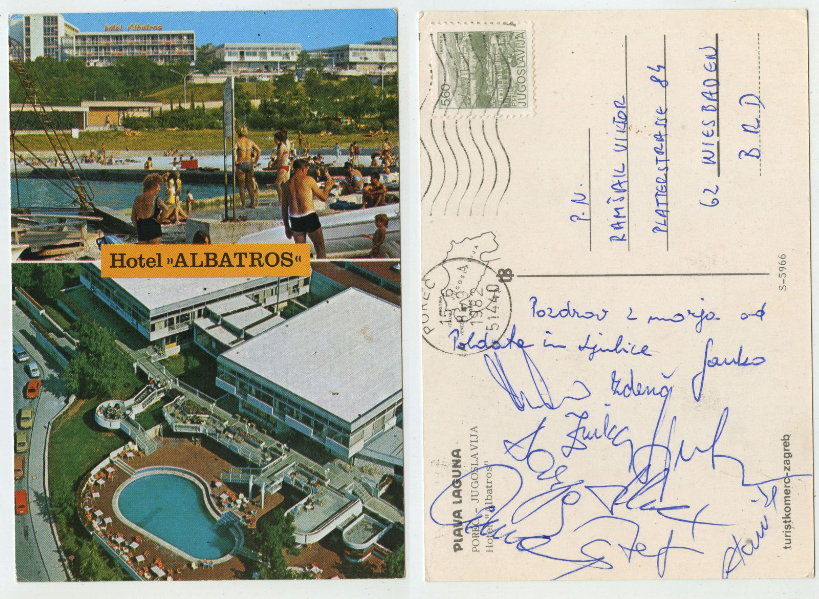 49923 Porec Hotel Albatros Ansichtskarte, gelaufen 15.6.1982 eBay