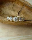5 Stone Bezel-Set Round Moissanite Wedding Engagement Ring 14k Yellow Gold