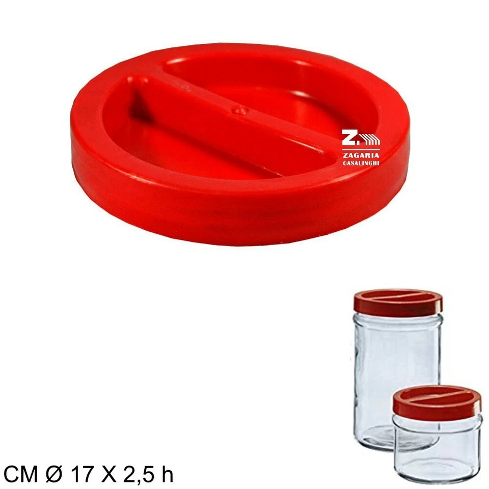 GRUPPO VETRO SOMMA TAPPO PER BOCCACCIO ORTES 5 KG. IN PLASTICA COLORE ROSSO DIAM. CM 17X2,5 h