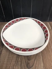 Corelle KITU SANDSTONE 10 1/4” Dinner Plate Tribal Triangle Dots Red Brown D9