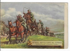 WWII Italian Art Military Postcard 23o Reggimento Artiglieria Del Timavo