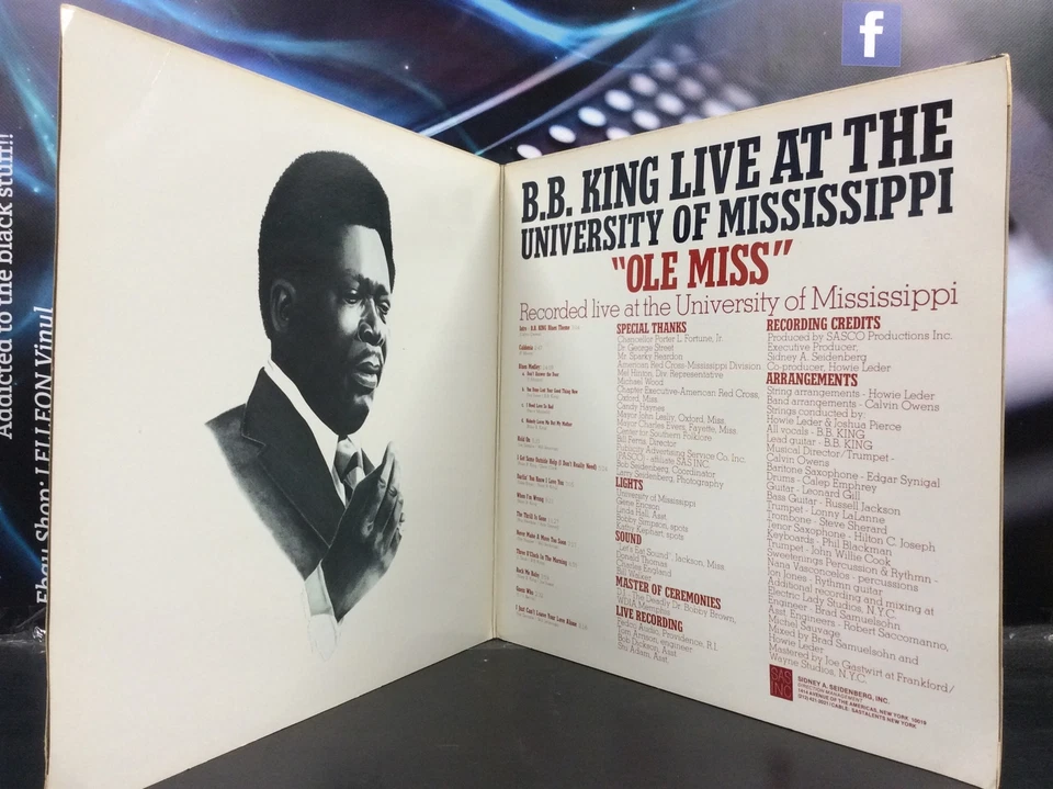 B.B.King Now Appearing At Ole Miss Double LP Album Vinyl MCLD601 A1/B1 Blues 70s Foto 4 de 4