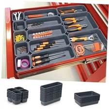  42 Pack Tool Box Organizer Rolling Tool Chest Cart Cabinet Workbench Dark Gray