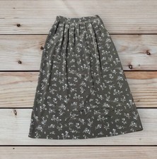 Vintage Joan Leslie Maxi Long Gray Blue Floral Skirt Sz 12P
