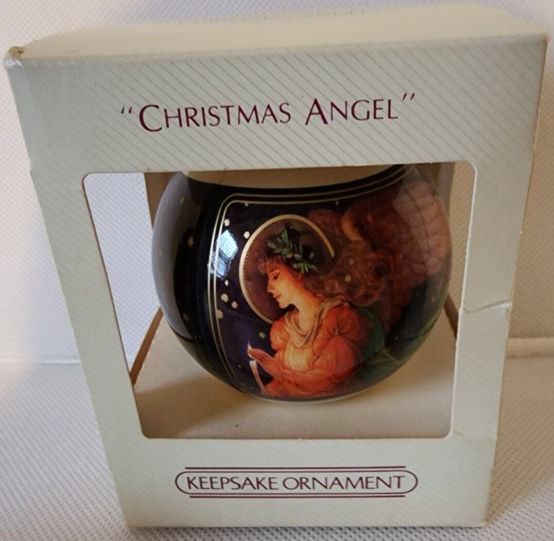 Hallmark Keepsake Ornament 1982 Christmas Angel Glass Ball Ornament