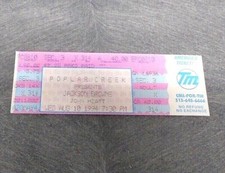 1994 JACKSON BROWNE / JOHN HIATT FULL CONCERT TICKET POPLAR CREEK CHICAGO RARE