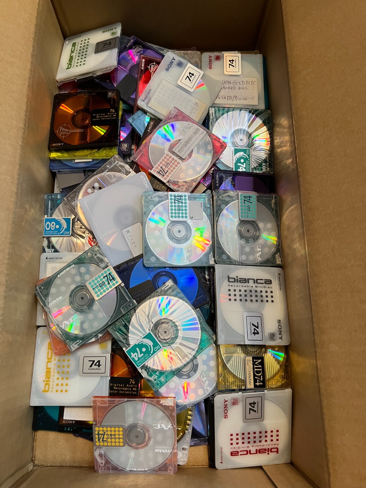 10 Minidiscs 74 & 80 Minute Caseless MiniDisc Used / Recorded No Niege