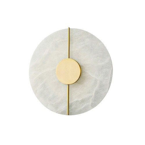12W LED Living Room Wall Lamp Round Marble Stone Surface Mounted Light Fixture - Picture 22 of 22