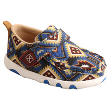 Twisted X  Infants Driving Moc Multi-Color Blue Aztec Shoes ICA0019
