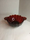 Vintage Anchor Hocking Glassware Royal Ruby Red Oyster & Pearl Glass Bowl