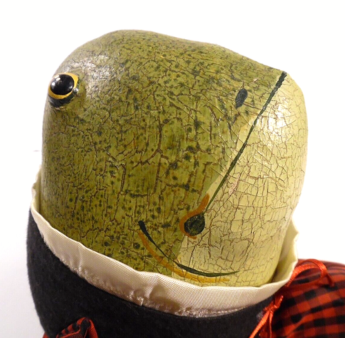 Judy Wachlin Hand-Painted Folk Art Anthropomorphic FROG Doll Couple 15" T - Picture 4 of 15