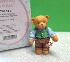Miniature Cherished Teddies DAD WITH HANGING ORNAMENT Mini Figurine