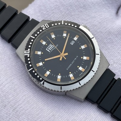Rare!!! Vintage FHB Felix Huber Basel Diver Quartz Swiss Made 