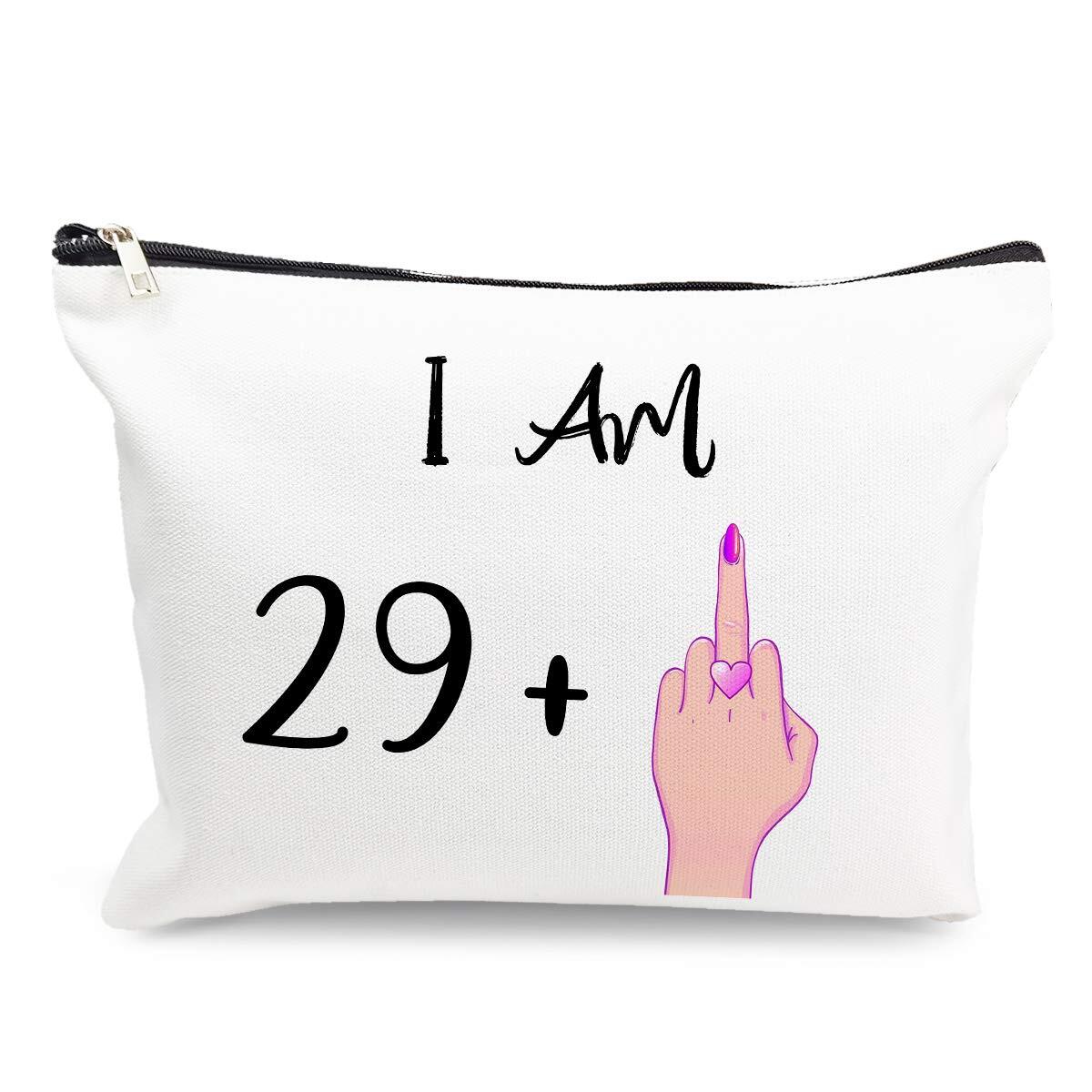 Makeup Cosmetic Bags For Women I Am 29 Funny Travel Bags Cotton Zipper Pouch Toi